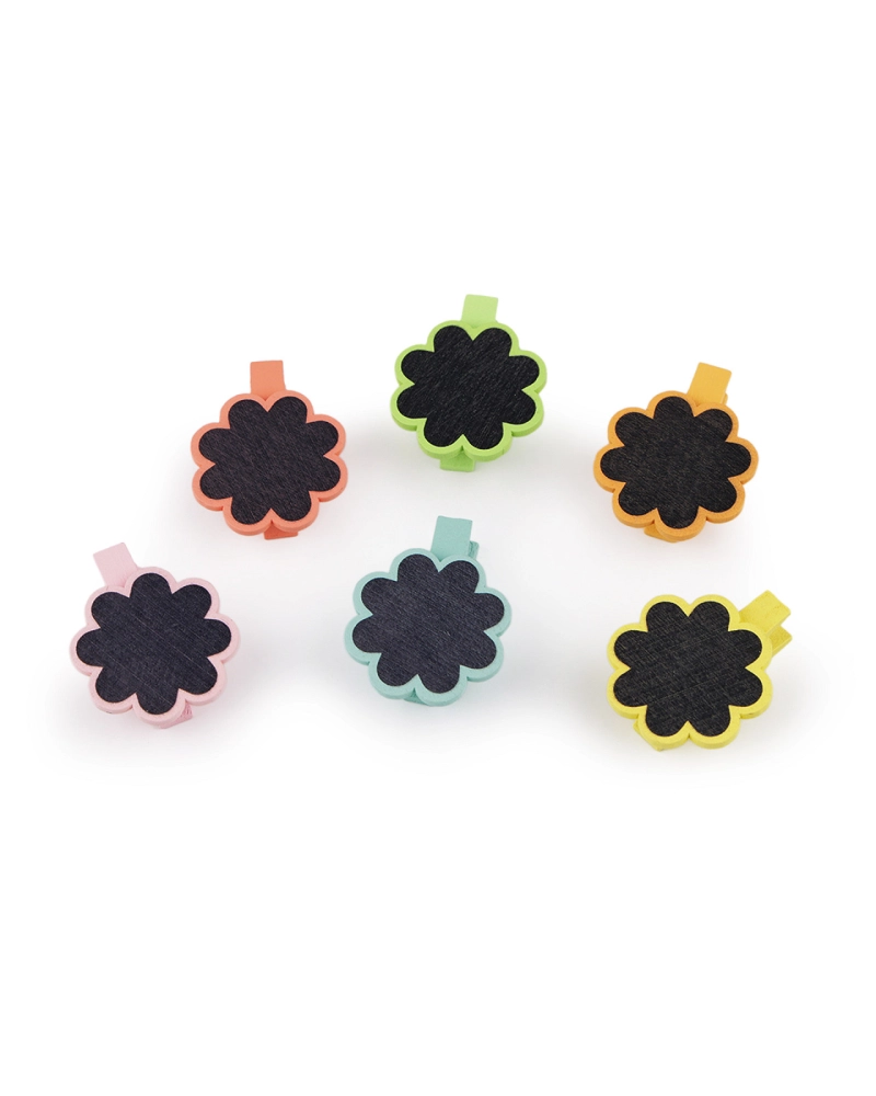 Drevené štipce s tabuľkou - hviezda, srdce, kvet - 1 sáčok | Mimib