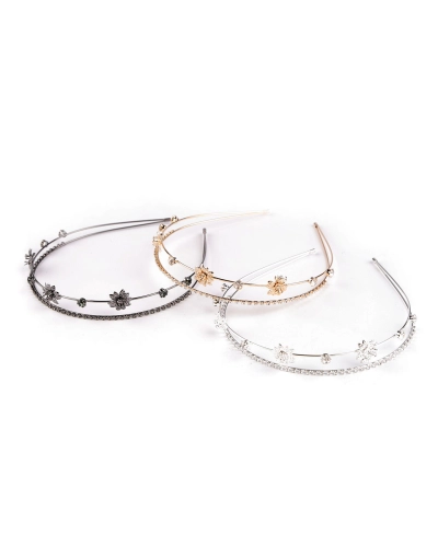 Štrasová čelenka do vlasov dvojitá - 1 ks | Mimib