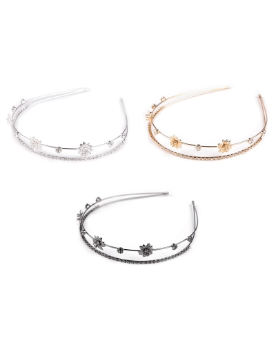 Štrasová čelenka do vlasov dvojitá - 1 ks | Mimib