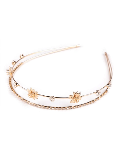 Štrasová čelenka do vlasov dvojitá - 1 ks | Mimib