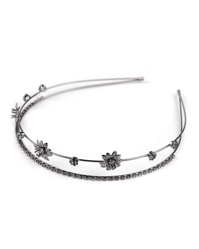 Štrasová čelenka do vlasov dvojitá - 1 ks | Mimib