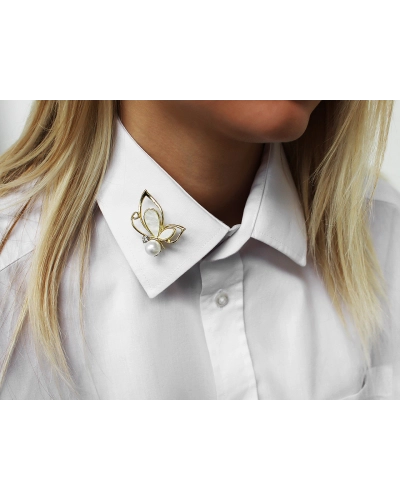 Brošňa motýľ s perlou - 1 ks | Mimib