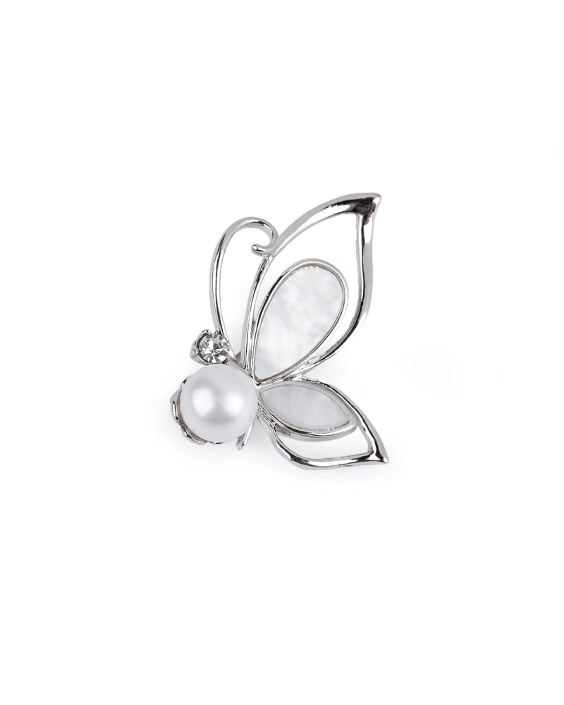 Brošňa motýľ s perlou - 1 ks | Mimib