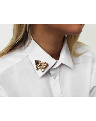 Brošňa s brúsenými kamienkami motýľ - 1 ks | Mimib