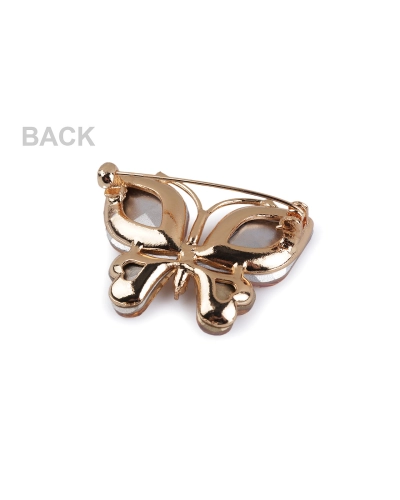 Brošňa s brúsenými kamienkami motýľ - 1 ks | Mimib