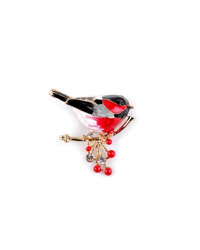 Brošňa s brúsenými kamienkami vtáčik, papagáj - 1 ks | Mimib