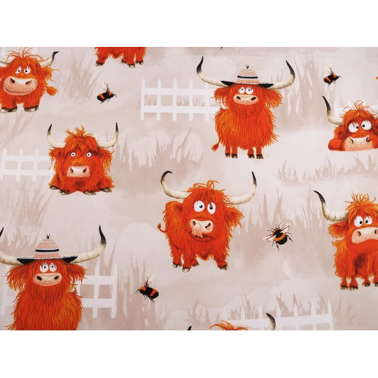 Bavlnená látka / plátno kravičky - 1 m | Mimib