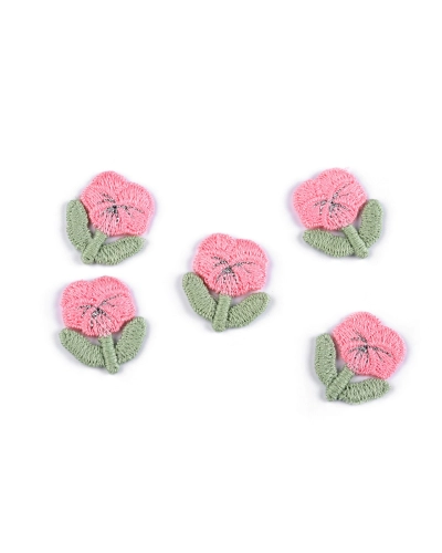 Vyšívaný kvet 2,1x2,5 cm - 10 ks | Mimib