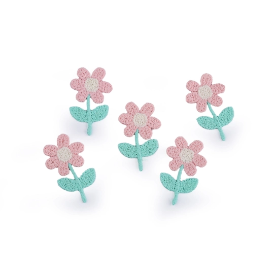 Vyšívaný kvet 2,1x35 mm - 10 ks | Mimib