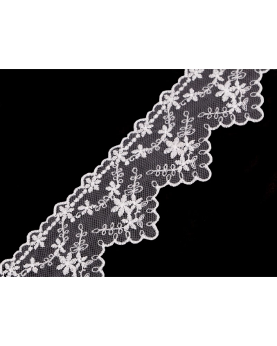 Vyšívaná čipka na monofile šírka 65 mm - 13.5 m | Mimib