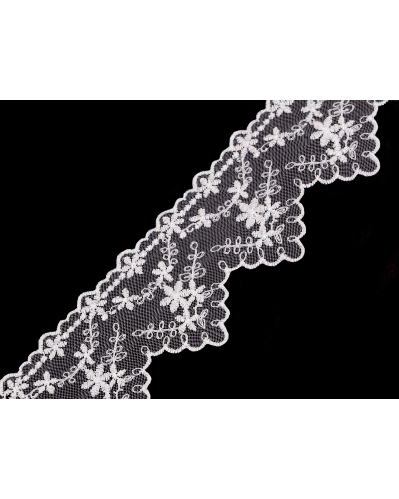 Vyšívaná čipka na monofile šírka 65 mm - 13.5 m | Mimib