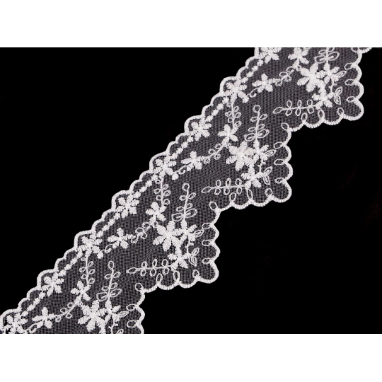 Vyšívaná čipka na monofile šírka 65 mm - 13.5 m | Mimib