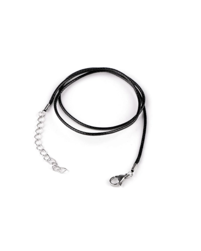 Voskovaná šnúrka s karabínkou z nerezovej ocele dĺžka 45 cm - 2 ks | Mimib