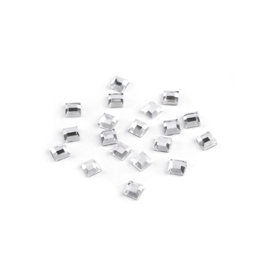 Nažehľovacie kamienky hotfix štvorček rovné brúsenie 4x4 mm - 2 g | Mimib