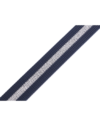 Popruh polypropylénový obojstranný s lurexom šírka 25 mm - 1 m | Mimib