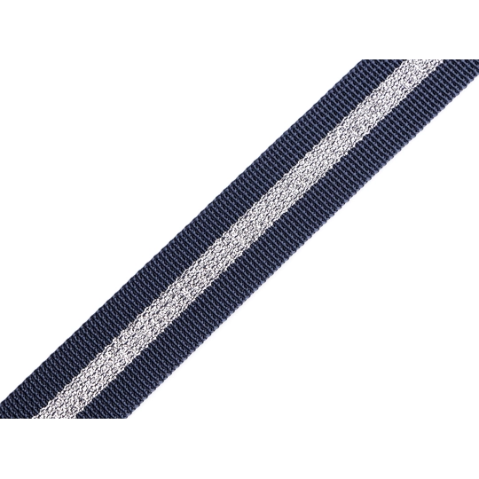 Popruh polypropylénový obojstranný s lurexom šírka 25 mm - 1 m | Mimib