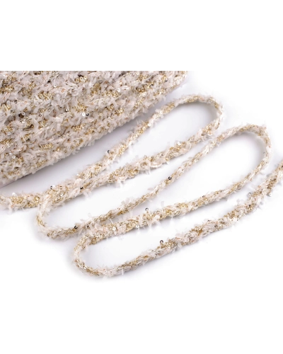 Prámik splietaný s drobnými flitrami šírka 10 mm - 1 m | Mimib