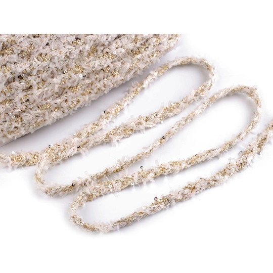 Prámik splietaný s drobnými flitrami šírka 10 mm - 1 m | Mimib