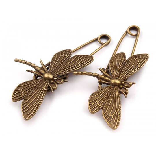 Brošňa vážka  30x70 mm na zatváracom špendlíku | Mimib