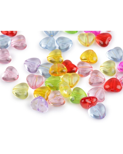 Plastové korálky srdce 8x9 mm - 10 g | Mimib