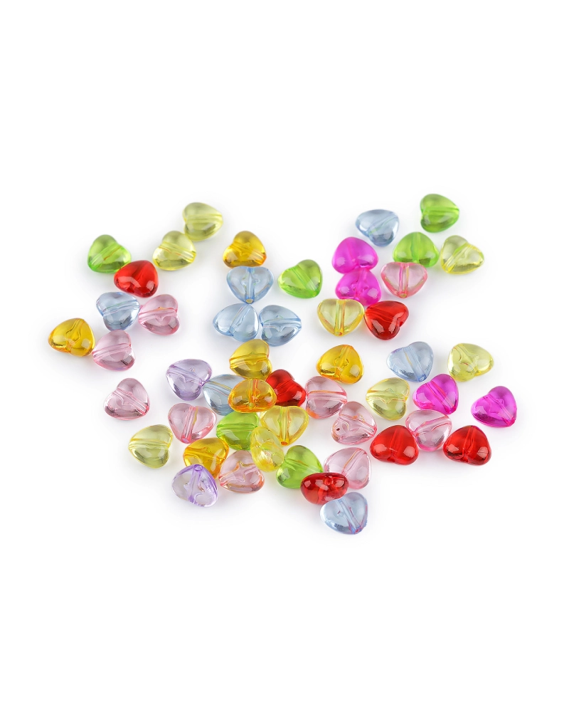 Plastové korálky srdce 8x9 mm - 10 g | Mimib