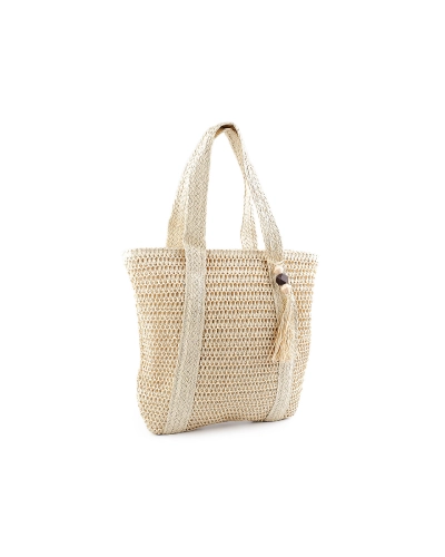 Háčkovaná kabelka z rafie - lyka so zipsom 42x39 cm - 1 ks | Mimib