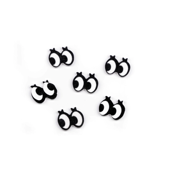 Drevené oči na nalepenie 18x16 mm - 10 ks | Mimib