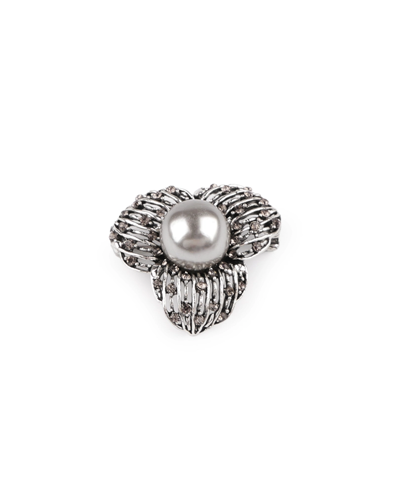 Brošňa s brúsenými kamienkami a perlou - 1 ks | Mimib