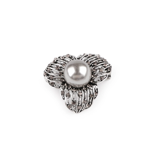 Brošňa s brúsenými kamienkami a perlou - 1 ks | Mimib