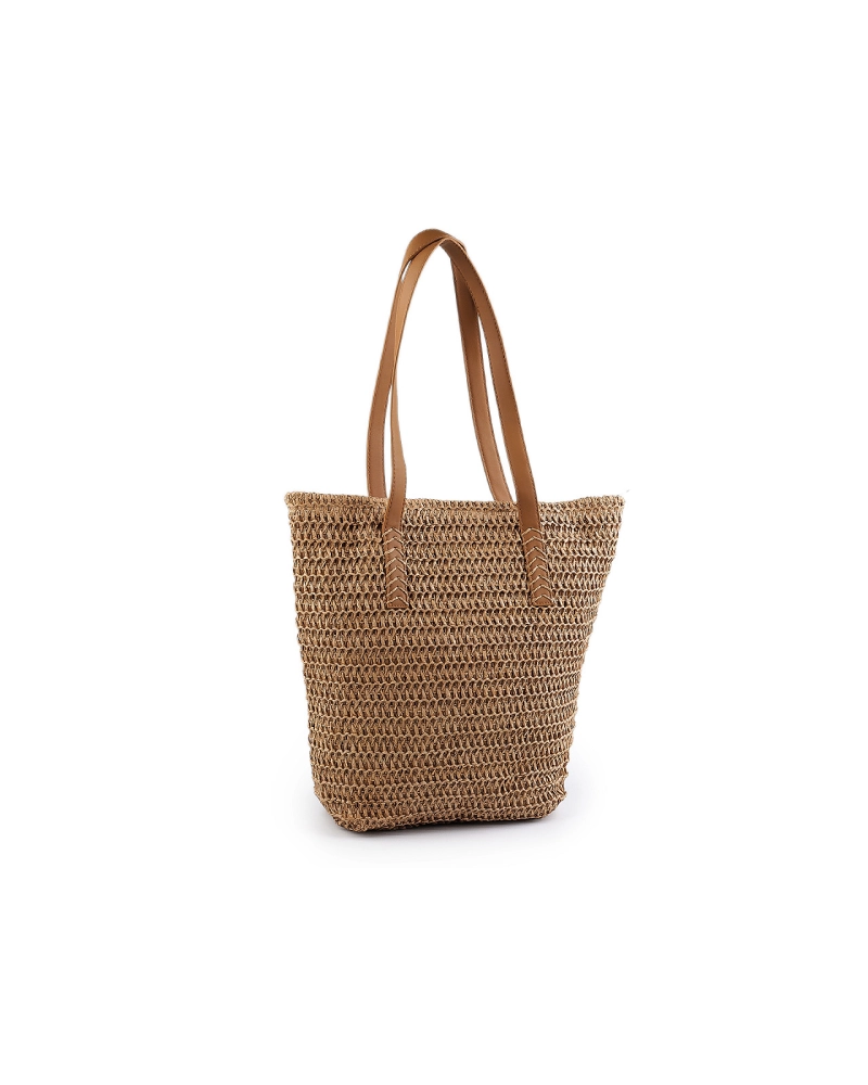 Háčkovaná kabelka z rafie - lyka so zipsom 33x36 cm - 1 ks | Mimib