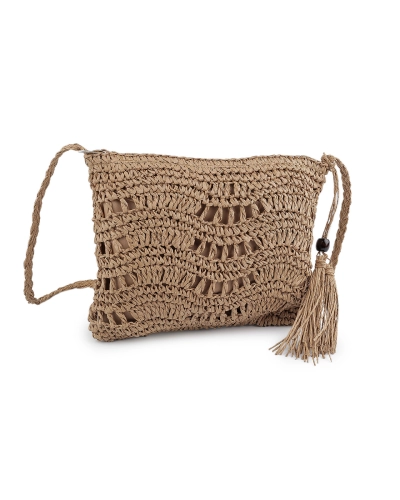 Háčkovavá kabelka z rafie - lyka so zipsom 27x23 cm - 1 ks | Mimib