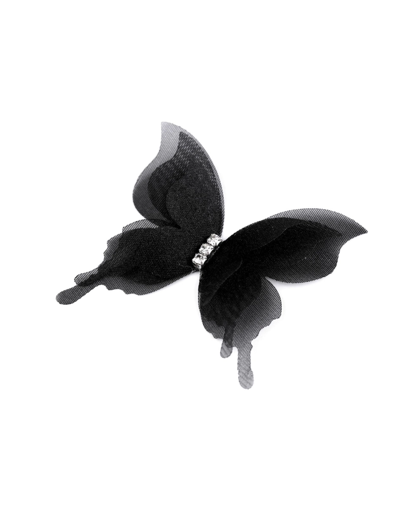 Motýľ s brúsenými kamienkami na našitie a nalepenie, trojvrstvový 3D - 10 ks | Mimib