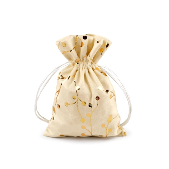 Darčekové vrecúško 13x18 cm zamatové, metalické vetvičky - 1 ks | Mimib