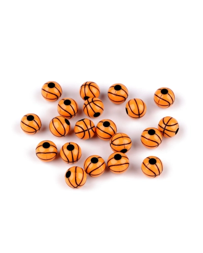 Plastové korálky basketbal Ø11 mm - 20 ks | Mimib