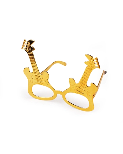 Karnevalové okuliare motýľ, gitara metalické - 1 ks | Mimib