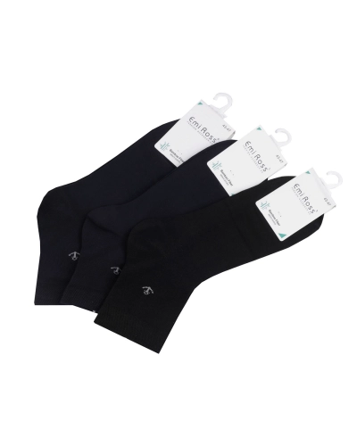 Pánske bavlnené ponožky Emi Ross hladké - 3 pár | Mimib