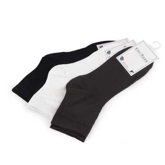 Pánske bavlnené ponožky Emi Ross hladké - 3 pár | Mimib