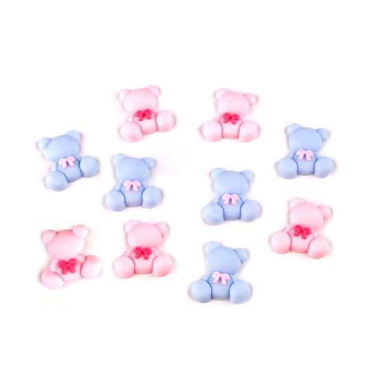 Silikónový medvedík 3D na nalepenie mix farieb - 10 ks | Mimib