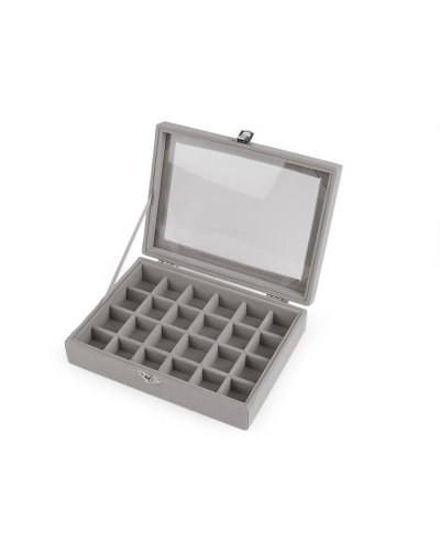 Šperkovnica so skleneným priehľadom zamatová 15x20x5 cm - 1 pár | Mimib