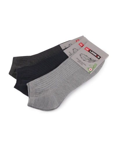 Pánske bavlnené ponožky do tenisiek s prídavkom bambusu - 3 pár | Mimib