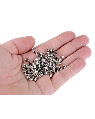 Plastové korálky mini hviezdičky, srdiečka, kocky metalické - 10 g | Mimib