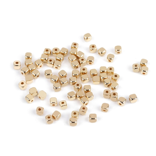 Plastové korálky mini hviezdičky, srdiečka, kocky metalické - 10 g | Mimib