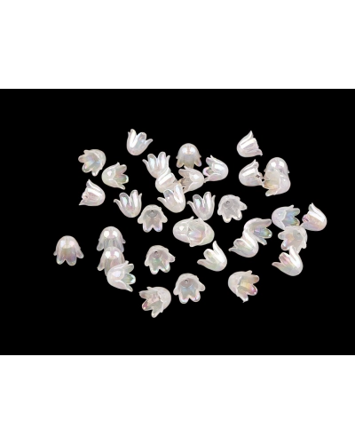 Plastové korálky zvonček / sukienka s AB efektom 9x11 mm - 10 g | Mimib