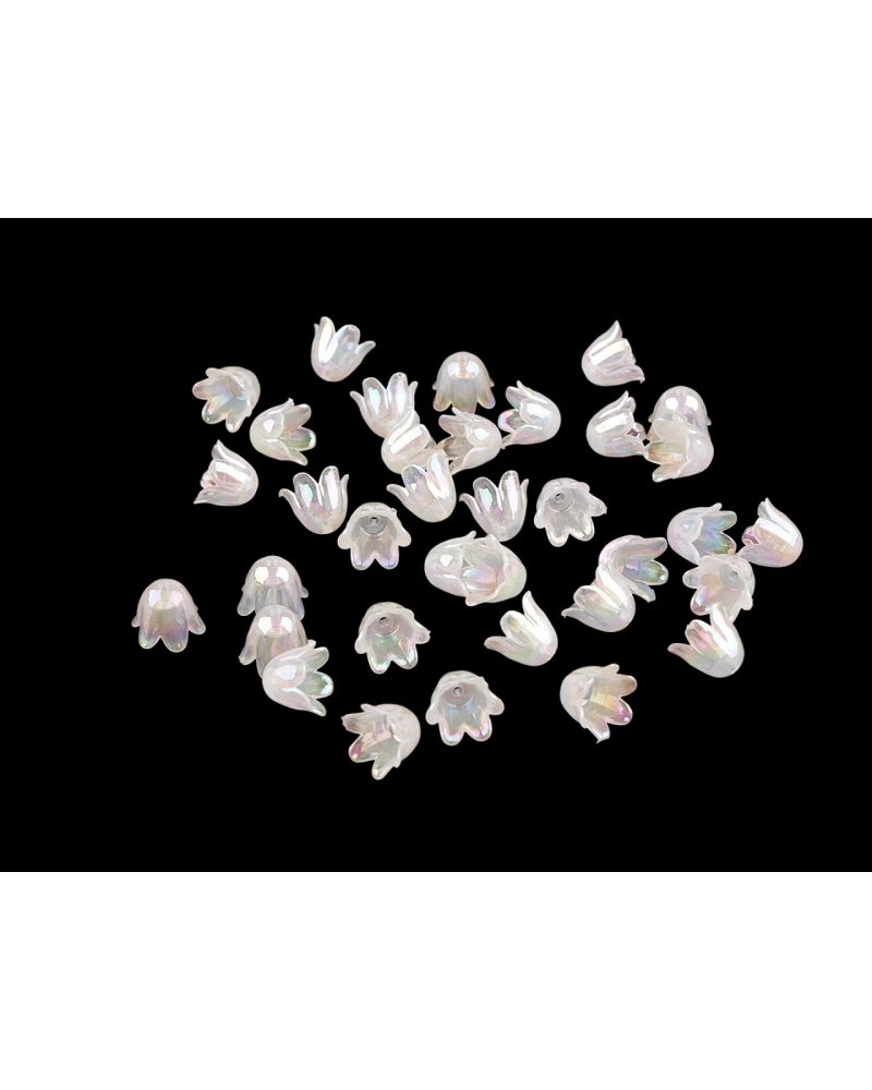 Plastové korálky zvonček / sukienka s AB efektom 9x11 mm - 10 g | Mimib