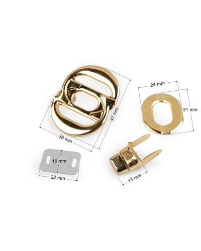 Sada zapínania na kabelku 36x47 mm - 1 sada | Mimib