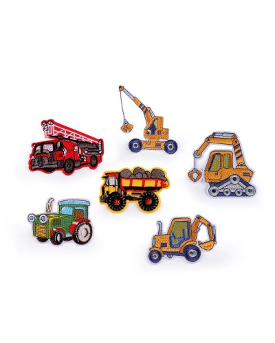 Nažehlovačka traktor, žeriav, auto, bager, hasiči - 10 ks | Mimib