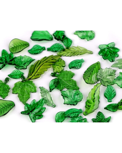 Plastové koráliky lístočky mix tvarov aj veľkostí - 20 g | Mimib