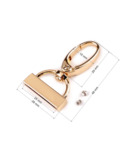 Kovová karabína otočná s koncovkou na popruh, prievlak 25 mm - 1 ks | Mimib