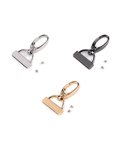 Kovová karabína otočná s koncovkou na popruh, prievlak 25 mm - 1 ks | Mimib