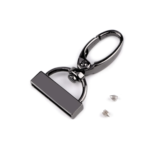 Kovová karabína otočná s koncovkou na popruh, prievlak 25 mm - 1 ks | Mimib